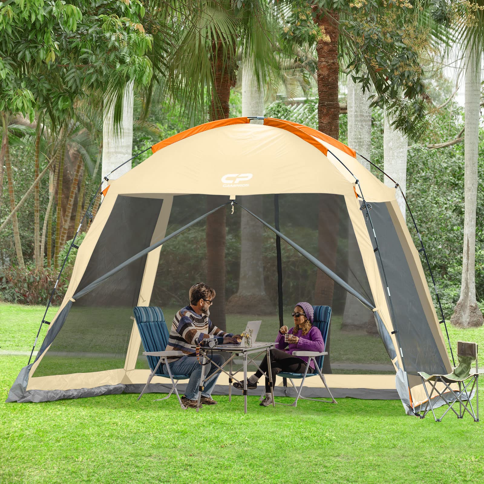 CAMPROS Screen House 10 x 10 Ft Screened Mesh Net Wall Canopy Tent